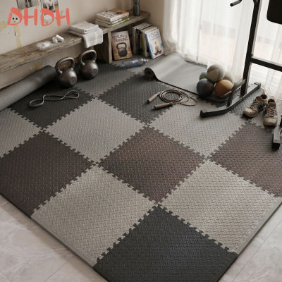Tapete de Gimnasio para Entrenamiento en Casa, Tapete de Ejercicio de Goma Antideslizante con Diseño Encastrable, Alfombra de Fitness Resistente para Levantamiento de Pesas y Yoga