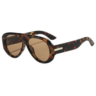 Nuevas gafas de sol de piloto de gran tamaño para mujer, gafas de sol de lujo con montura grande de una sola pieza, gafas de sol retro clásicas con lentes degradadas y gruesas.