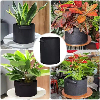 Bolsas de cultivo para vegetales/flores/plantas, 5/10/15 galones, bolsas de cultivo no tejidas gruesas, macetas de tela con aireación y asas, 1-5 unidades