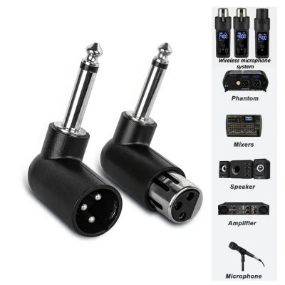 Adaptador XLR macho a hembra de 6,35 mm (1/4 pulgada) - Interfaz de audio balanceada de 3 pines, adecuado para micrófonos, altavoces, interfaces de audio