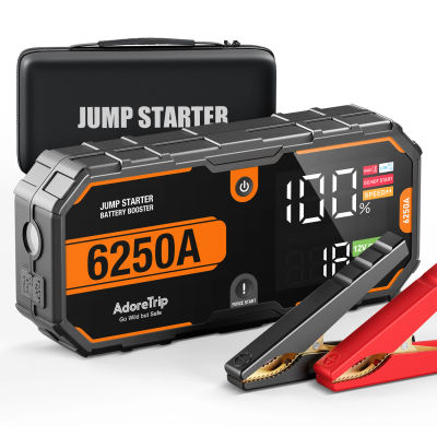 Arrancador de coches portátil 6250A de 12V, batería externa, cargador de batería de coche de 12V, dispositivo de arranque para motores de gasolina de 10.0L/diésel de 6.5L