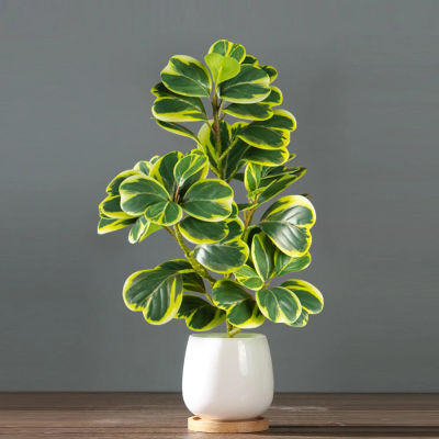 Árbol artificial de ficus de 20-37 cm, árbol de roble artificial, planta tropical de figo, rama de baniano de plástico para decoración del hogar, escritorio, tienda, boda.