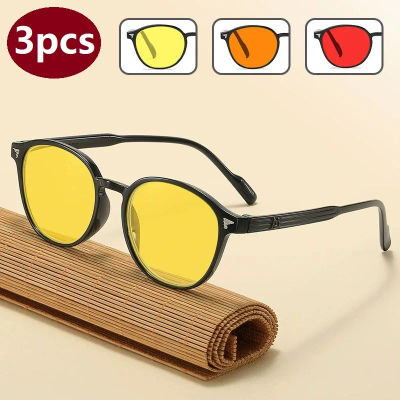 Gafas de Visión Nocturna, Gafas con Bloqueo de Luz Azul para Juegos, Gafas de Computadora Rojas y Amarillas con Protección Ocular Digital Antideslumbrante