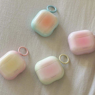 Funda para auriculares con diseño degradado de sol, rosa y amarillo, con caja de carga inalámbrica Bluetooth para Apple Airpods 1, 4, Pro, 2ª, 3, 2.