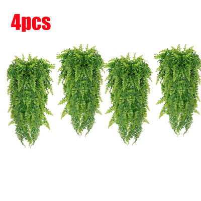 4 Uds. De hojas de helecho persa, planta Artificial, vid, decoración para el hogar, jardín, habitación, colgante, hiedra falsa, hierba de vid, decoración de pared para fiesta de boda y hogar