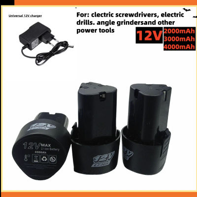 Batería recargable de iones de litio de 12V-4000mAh más cargador para destornilladores eléctricos, taladros, Mini amoladora angular, baterías 18650