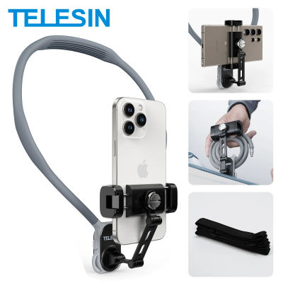 TELESIN Clip para teléfono con montaje en cuello 360 ° Soporte de teléfono POV de rotación para Iphone 15 14 13 12 11 10 SAMSUNG HUAWEI XIAOMI accesorios de teléfono