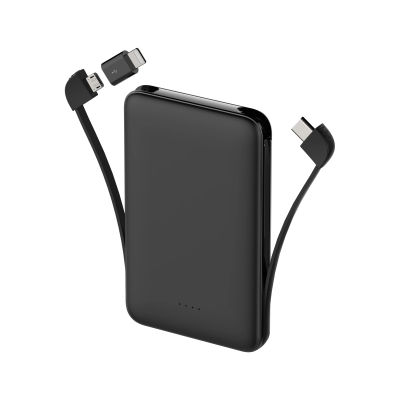 Banco de energía ultrafino de 5000mAh, Cable incorporado, batería externa para teléfono, cargador Powerbank para Xiaomi Poco iPhone Samsung iPad
