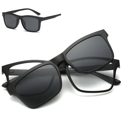 Gafas de sol magnéticas para hombres y mujeres, gafas con Clip, gafas graduadas ópticas cuadradas, monturas de gafas para miopía, gafas para pescar al aire libre UV400