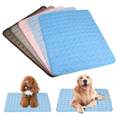 Alfombra refrescante de verano para mascotas, almohadilla para perros y gatos, manta para sofá, cama transpirable para mascotas, almohadilla de hielo autorefrigerante lavable para gatos, artículos