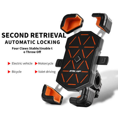 ESLNF Soporte para teléfono para bicicleta universal 360 ° Ver soporte para teléfono de bicicleta soporte para teléfono móvil de 4,5-7,2 pulgadas soporte para motocicleta a prueba de golpes