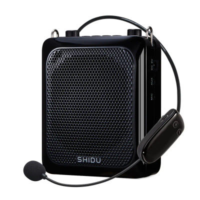 SHIDU Amplificador de Voz Inalámbrico Bluetooth Portátil de 25W para Profesores con Micrófono UHF, Grabación HiFi AUX, Mini Altavoz con Eco