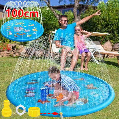 Alfombra de Agua Inflable de 100 cm, Juguete de Verano para Niños y Mascotas, Rociador de Agua de PVC Grueso para Jardín y Exteriores
