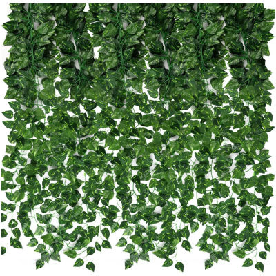 1/3/6/12 piezas, guirnalda realista de hojas de hiedra artificiales: plantas artificiales y vegetación para bodas, fiestas, decoración del hogar