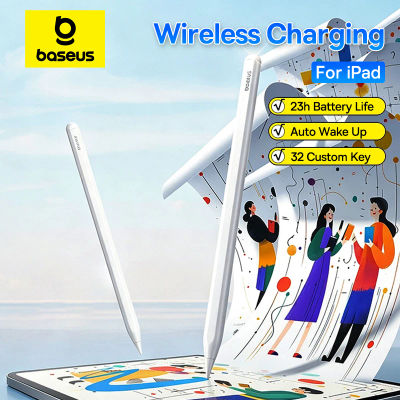 Lápiz Óptico Baseus con Carga Inalámbrica para Apple Pencil, Atracción Magnética para iPad Pro, Air, Mini, Bluetooth, 23h de Batería, Lápiz para Tablet