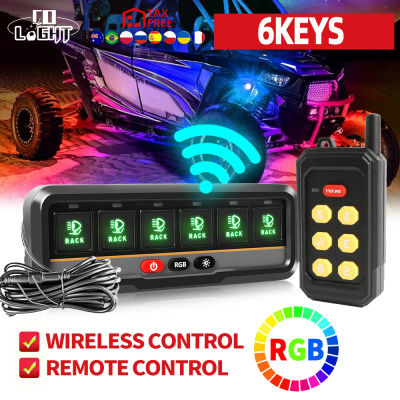 CO LIGHT-Panel de interruptor de 6 entradas, Bluetooth RGB, con aplicación y Control remoto inalámbrico, interruptor regulable pulsado momentáneo, 12V