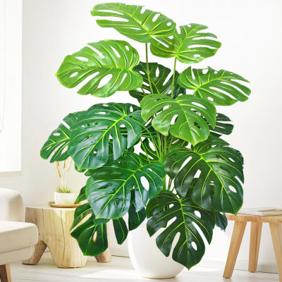 Plantas artificiales de Monstera de 60-110cm/43,3 pulgadas, palmera falsa, hojas de tortuga de plástico, plantas altas verdes para decoración de la habitación del jardín del hogar