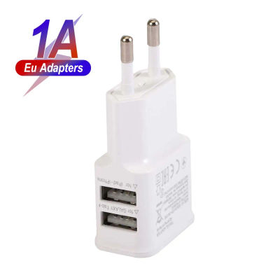 Adaptador de corriente USB Dual portátil de 5V, cargador de teléfono móvil, toma de corriente, adaptador de cargador inteligente de viaje a juego para teléfono inteligente