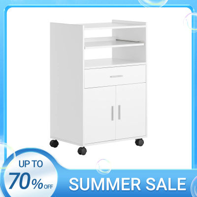 SoBuy FSB09 Armario de cocina, carrito de cocina, mueble con ruedas, carrito para bebidas, armario para microondas con un estante deslizante