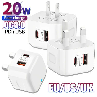 20W puertos duales tipo c USB C PD cargador de pared adaptadores de corriente de carga rápida