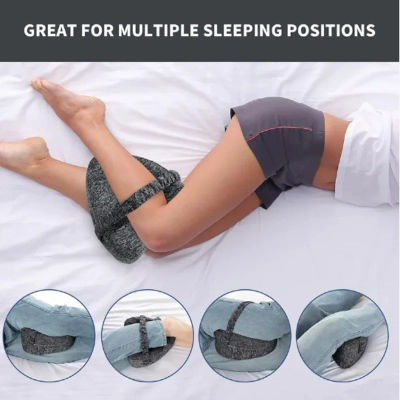 Almohada de espuma para pierna y rodilla, cojín de soporte de algodón con memoria entre las piernas para el dolor de cadera, almohada para dormir lateral de ciática, cojín para muslo y pierna