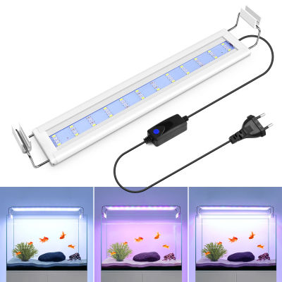 Luz LED Extensible para pecera, Color cambiable, RGB, luz LED para acuario, barra de aluminio, espectro completo, lámpara de cultivo de plantas acuáticas, decoración
