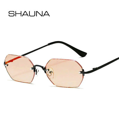 SHAUNA Gafas de sol sin montura a la moda con tonos degradados UV400