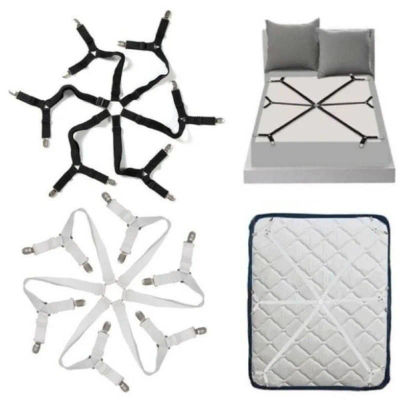 Soporte de sábanas elástico ajustable, 12 Clips, Clip para colchón, sujetadores, cubierta, mantas, pinzas de correa de fijación antideslizantes, negro/blanco