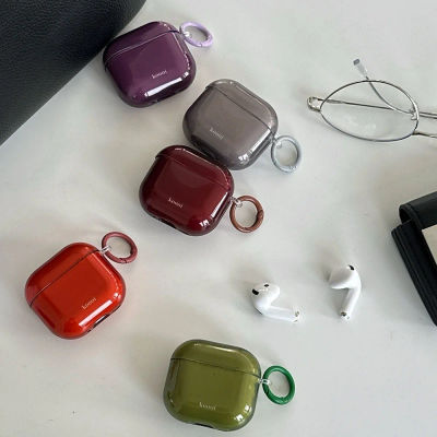 Funda para auriculares Bluetooth Imd transparente de Tpu púrpura de estilo Simple para AirPods Pro 3 2 funda protectora de silicona para AirPods 4 3 1 o 2