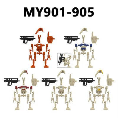 Figuras de Acción de Ensamblaje de Bloques de Construcción: Modelo Guerrero, Piloto, Robot, Droid de Comando - Set de Ladrillos de Construcción, Regalos y Juguetes
