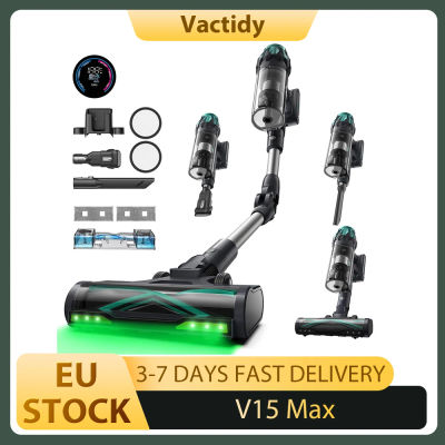 Aspiradora Inalámbrica Vactidy V15 Max, Succión Potente de 65 kPa, Motor de 600 W, 60 Minutos de Autonomía, Tubo Flexible, Cepillo Antienredos