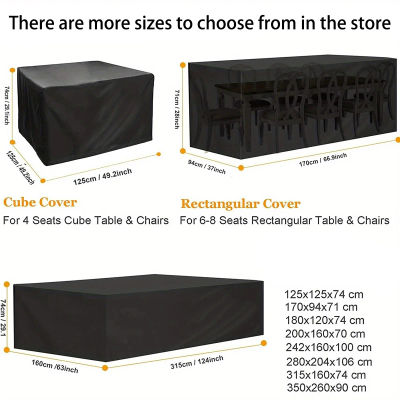 Cubierta de mesa rectangular grande de varios tamaños, cubierta protectora duradera para muebles de jardín, protección UV adecuada para uso en exteriores