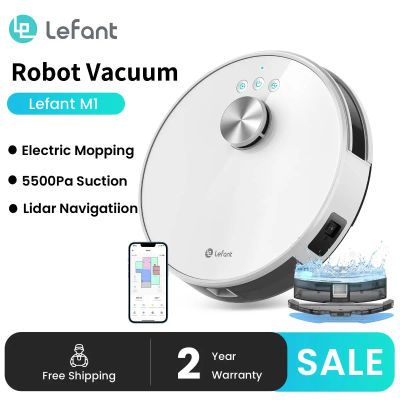 Robot Aspirador Lefant M1, 5500Pa de Succión Potente, Navegación Lidar, Mapeo Inteligente, Aspiradora Robótica Láser para Pelo de Mascotas