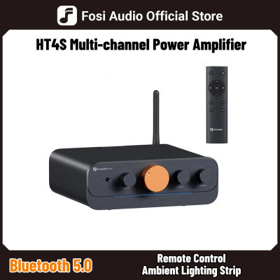 Amplificador de Sonido para el Hogar Fosi Audio HT4S Bluetooth 4.1, Amplificador de Altavoces para Exteriores, Mini Amplificador de Escritorio de 4 Canales, Amplificador de Bajos para Altavoces