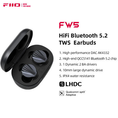 FiiO FW5 TWSWireless Bluetooth LHDC/aptX auriculares adaptables deporte estéreo HiFi música auriculares 10mm controlador dinámico