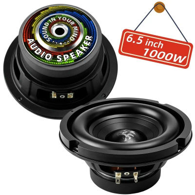 1 unidad de subwoofer para coche de 6.5 pulgadas, 1000W, estéreo, altavoces de graves medios para modificación de alta fidelidad, multimedia, cine en casa, audio para coche