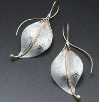 Pendiente de planta Irregular geométrico de hoja de follaje de Metal Retro para mujeres y niñas, joyería de viaje para fiestas