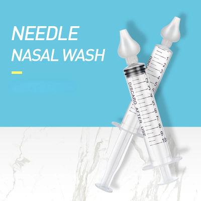 Limpiador de nariz Babi para niños, arandela Nasal para rinitis, tubo de aguja, aspirador Nasal para bebé, jeringa limpiadora, lavado de nariz para bebé, 2 uds.