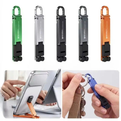 Soporte Plegable para Teléfono con Llavero, Soporte para Teléfono Celular con Múltiples Ángulos Ajustables, Ligero y Manos Libres para Viajes y Escritorio