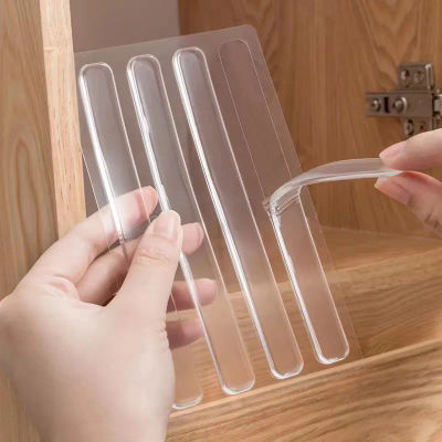 Almohadillas de amortiguación autoadhesivas invisibles, Tope de puerta de silicona, parachoques de gabinete, Protector de pared, almohadilla antichoque para muebles y refrigerador