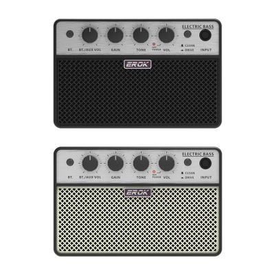 EROK-Mini amplificador portátil para guitarra eléctrica, Bluetooth, bajo, con efectos limpios/drive, altavoz pequeño, accesorio de práctica