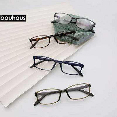 Gafas BAUHAUS para hombre, montura nueva, estilo retro y vintage, gafas cuadradas para lentes graduadas, gafas ópticas para miopía, modelo AU2055T-9S.
