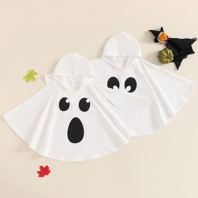 Disfraz infantil con capucha y estampado de fantasma, ropa de Cosplay, capa para bebés, niños y niñas, disfraz de carnaval, fiesta de disfraces