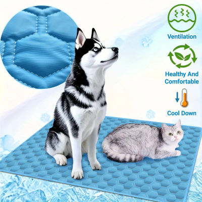 Alfombra Refrescante para Perros, Lavable, Portátil, para Verano, Manta de Seda de Hielo para Perros y Gatos, Alfombra Transpirable para Dormir en el Sofá