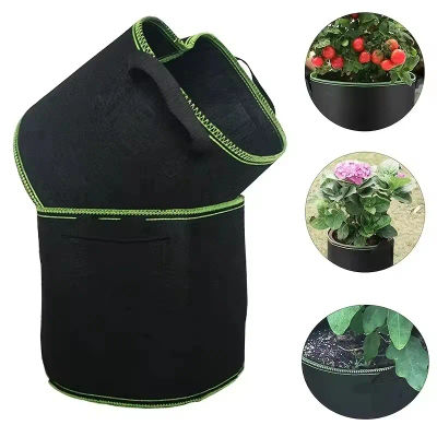 3-5 Bolsas de Cultivo de Tela No Tejida con Asas, Macetas de Tela Transpirable para Flores, Vegetales, Plantas, de 3/5/7/10/15/20 Galones