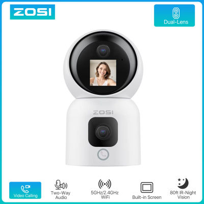 ZOSI 360 ° Cámara de seguridad inteligente para el hogar PTZ seguimiento automático Monitor de bebé AI panorámica HD visión nocturna cámara de vigilancia WiFi interior