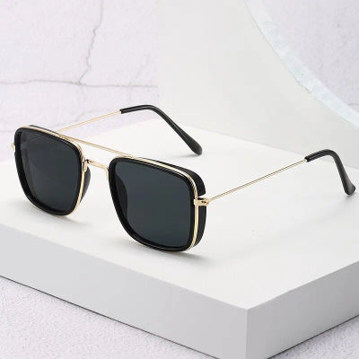 Gafas de sol de moda, lentes de Metal europeo y americano con montura cuadrada pequeña, gafas de versión coreana, gafas de sol cuadradas Retro, protección UV