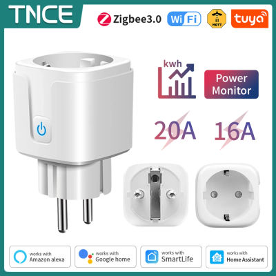 TNCE Tuya Wifi/Zigbee3.0 enchufe inteligente enchufe de la UE 16/20A Monitor de potencia Control remoto aplicación Smart Life Control remoto Alexa