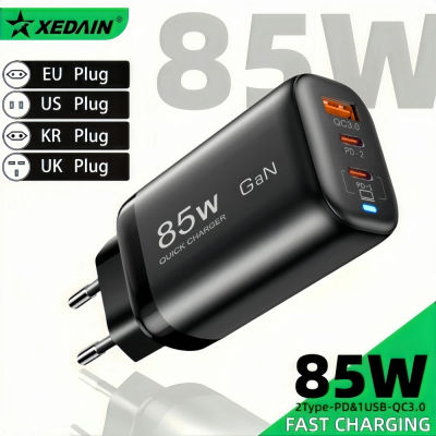 Cargador GaN Tipo C Real de 85W con USB QC3.0 para Laptop, iPad, PPS PD 65W Carga Rápida para Samsung, Xiaomi, iPhone 6-16 Pro Max, Teléfono Móvil