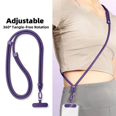 Cordón universal para teléfono con clip mejorado anticaída 360 ° Correa de cuello/bandolera ajustable con rotación para todas las fundas de teléfono